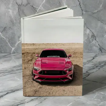 Pink Ford Mustang Desert Sandy Ground