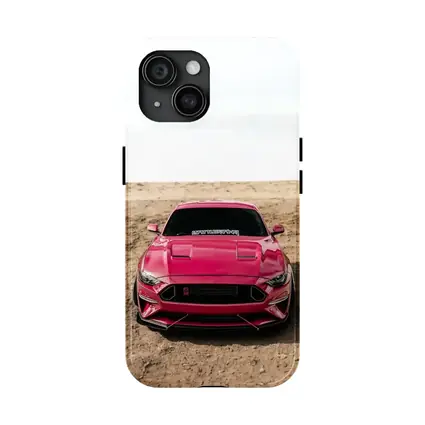 Pink Ford Mustang Desert Sandy Ground