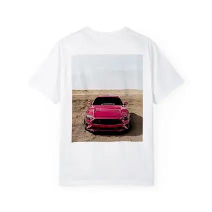 Pink Ford Mustang Desert Sandy Ground