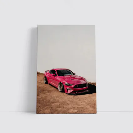 Pink Ford Mustang Slammed Wide Body Desert