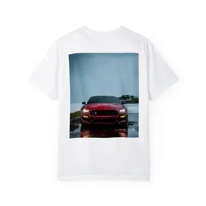 Red Ford Mustang Shelby Rain Wet Road