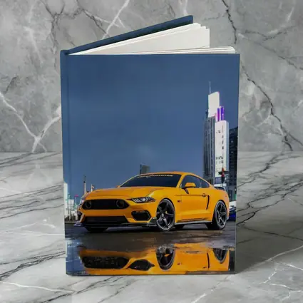 Ford Mustang Yellow Rainy Night City