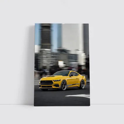 Ford Mustang Yellow City Street Drive