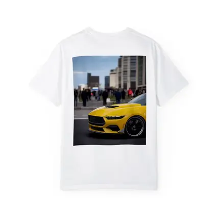 Yellow Ford Mustang Urban City Street