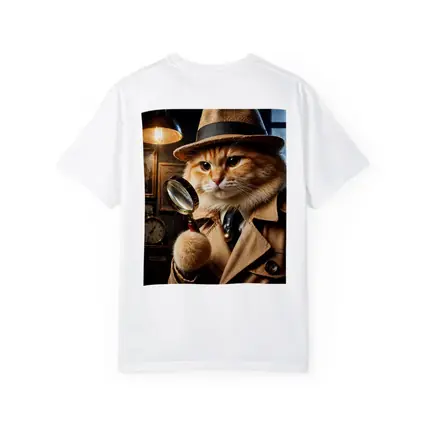 Detective Orange Cat Holding Magnifying Glass