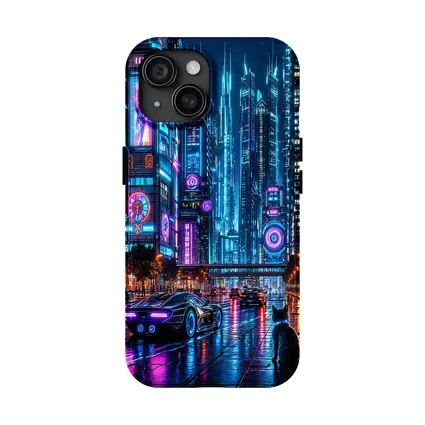 Neon Cat Cyberpunk City Street Night