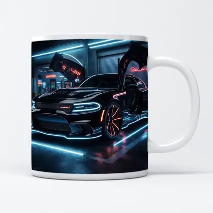 Dodge Charger Neon Lights Night Garage