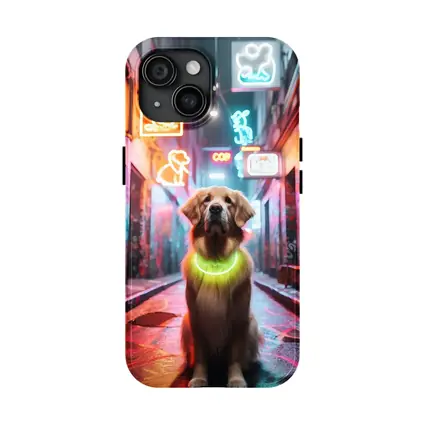 Golden Retriever Neon Alley Graffiti Street