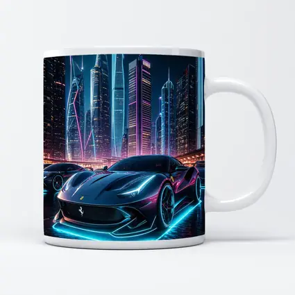 Ferrari Roma Neon City Night Art