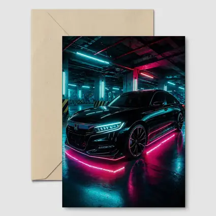 Honda Accord Neon Lights Underground Parking
