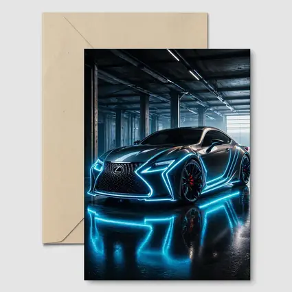 Lexus RC Neon Blue Lights Garage
