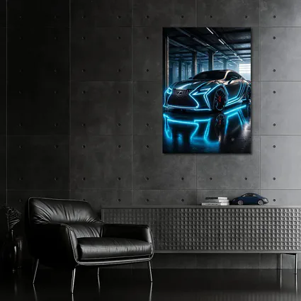Lexus RC Neon Blue Lights Garage