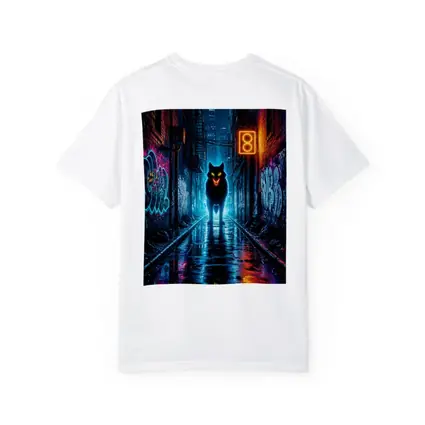 Neon Wolf Glowing Dark Urban Alley Night