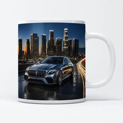 Mercedes S Class Los Angeles Night Skyline