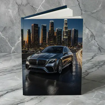 Mercedes S Class Los Angeles Night Skyline