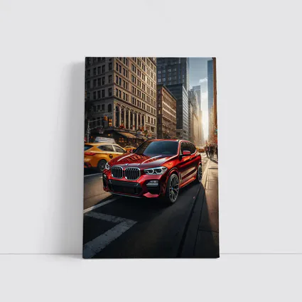 BMW X3 Red SUV City Street
