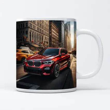 BMW X3 Red SUV City Street