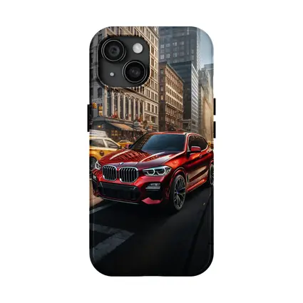 BMW X3 Red SUV City Street