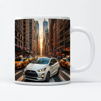 Mitsubishi Mirage White Car New York City