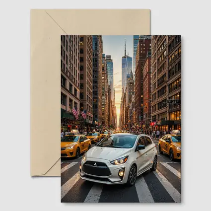 Mitsubishi Mirage White Car New York City