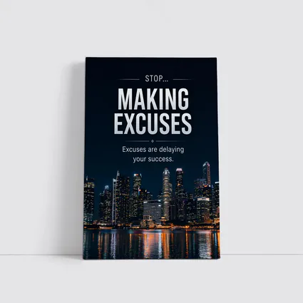 Stop Making Excuses City Night Skyline