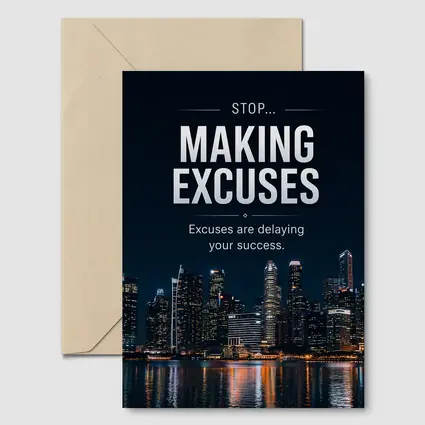 Stop Making Excuses City Night Skyline