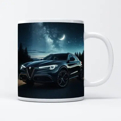 Alfa Romeo Stelvio Under Starry Night Sky