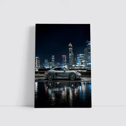 Porsche 718 Cayman City Night Skyline