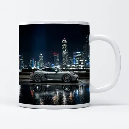 Porsche 718 Cayman City Night Skyline