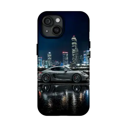 Porsche 718 Cayman City Night Skyline