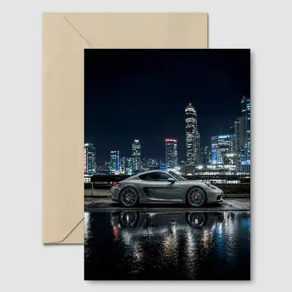 Porsche 718 Cayman City Night Skyline