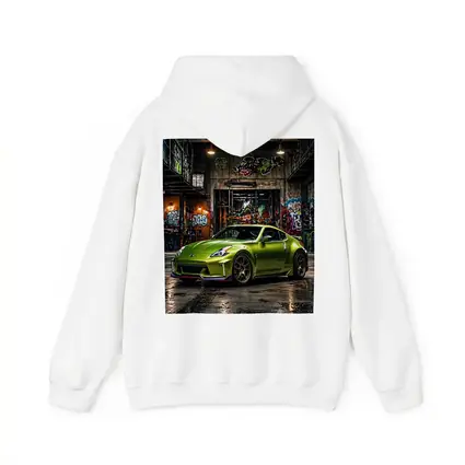 Nissan 370Z Green Graffiti Warehouse Scene