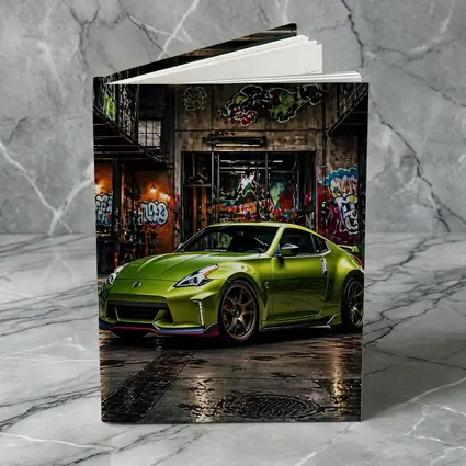 Nissan 370Z Green Graffiti Warehouse Scene