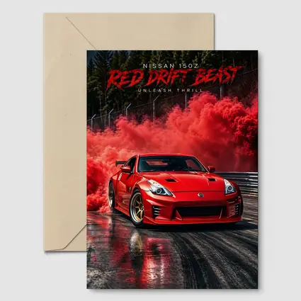 Nissan 350Z Red Drift Beast Smoke