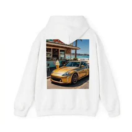 Gold Nissan 370Z Parked at Beach Shack