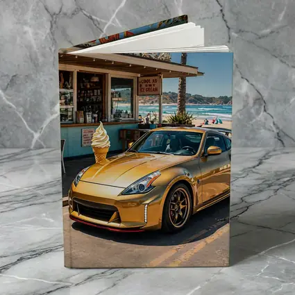 Gold Nissan 370Z Parked at Beach Shack