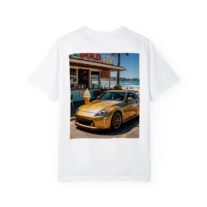 Gold Nissan 370Z Parked at Beach Shack