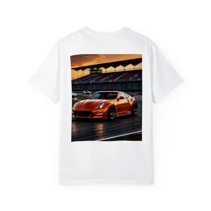 Nissan 370Z Orange Racing On Track Sunset