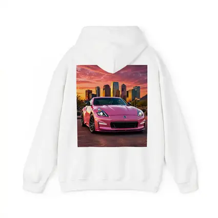 Pink Nissan 370Z City Sunset Sky