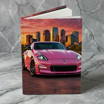 Pink Nissan 370Z City Sunset Sky