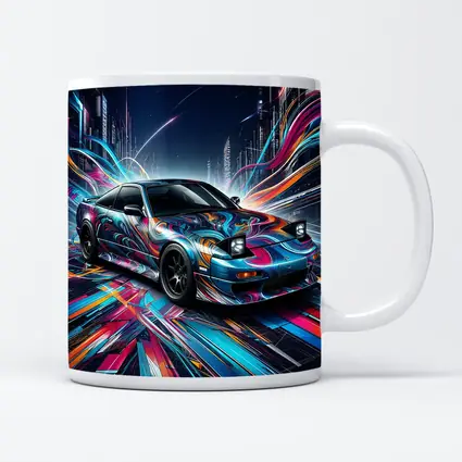 Nissan 240SX Neon Abstract City Night Art