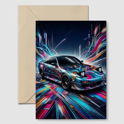Nissan 240SX Neon Abstract City Night Art