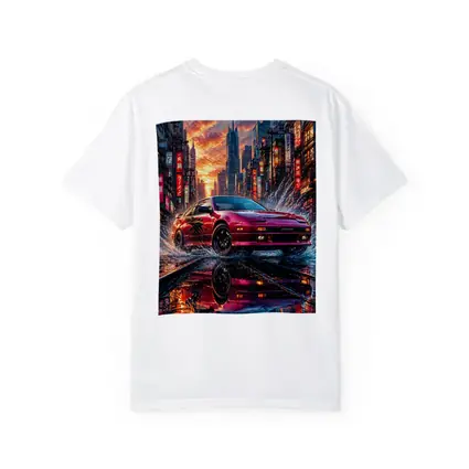 Nissan 240SX Red Rainy Tokyo City Street