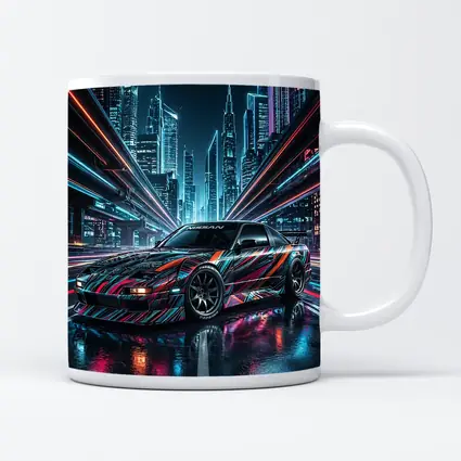 Nissan 240SX Custom Wrap Neon City Night