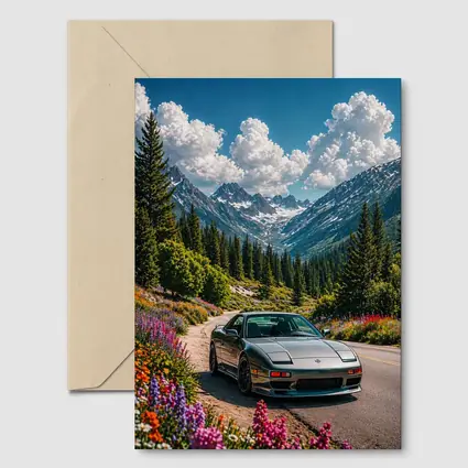 Nissan 240SX Mountain Road Wildflowers Drive