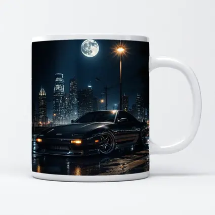 Nissan 240SX Night City Moon Scene