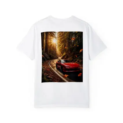Nissan 240SX Red Car Forest Road