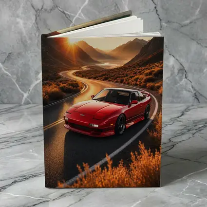 Nissan 240SX Red Car Mountain Sunset Road