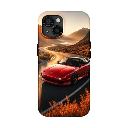Nissan 240SX Red Car Mountain Sunset Road