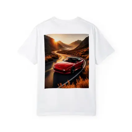 Nissan 240SX Red Car Mountain Sunset Road